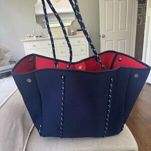 Everyday Tote Deep Blue and Orange inside